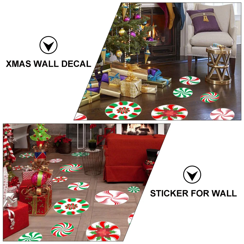 

10pcs Christmas Wall Sticker PVC Peppermint Floor Xmas Decorative Window Decal for Home Party Photo Prop Unique Design
