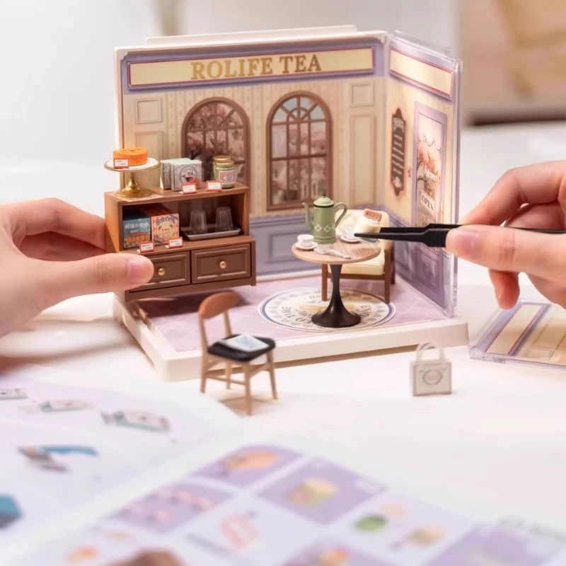 Super World Shop Mini Bäckerei Puppenhaus Mini Kit Diy Cottage Bausteine Spielzeug zusammenbauen Miniatur Kindergeschenke Anime