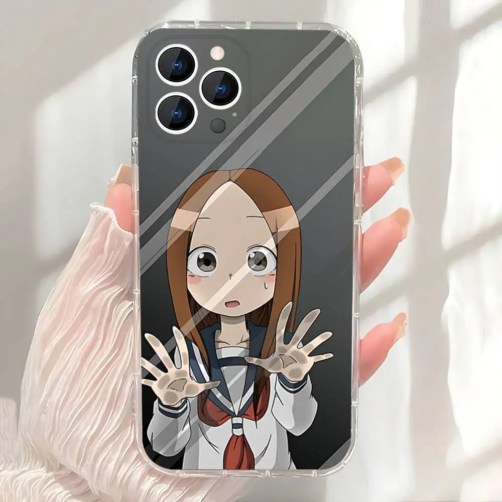 K-Karakai Jozu no t-Takagi San Handyhülle für iPhone 17,16,15,14,13,12,11 Pro,Max,Plus,X,XS,XR,SE4,E Mini Transparent Soft Cover