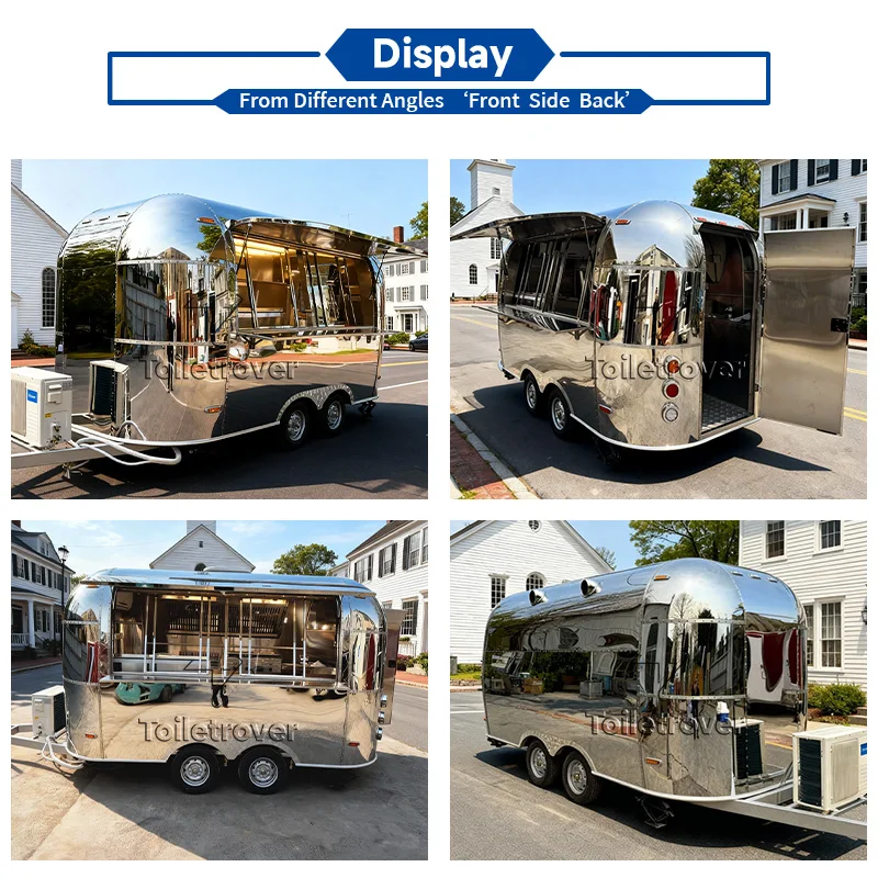 Street Outdoor Fully Equipped Food Trailer Hot Dog Mobile Food Trailer Cart Coffee Custom Mobile Food Truck para Pollo Frito
