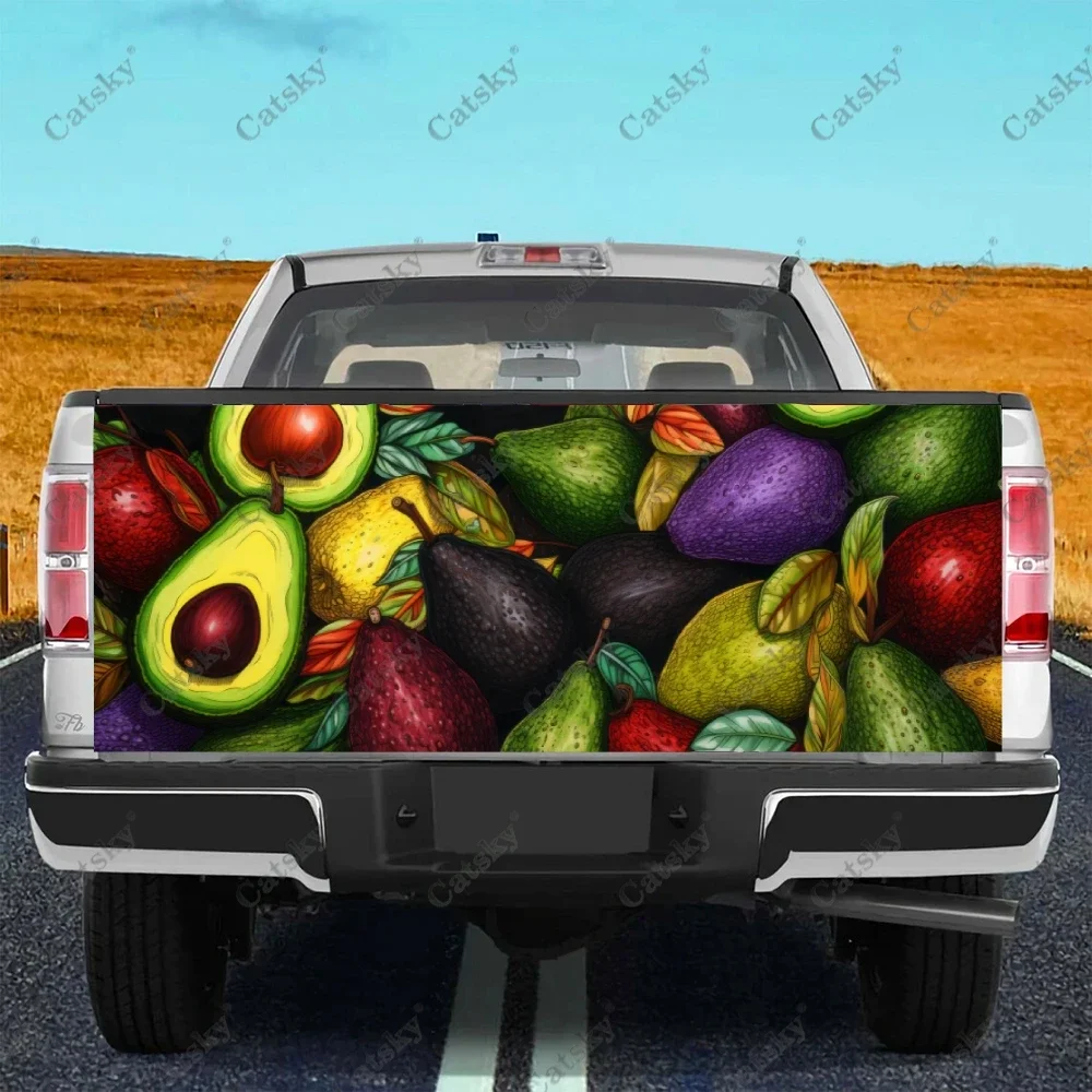 

Cute Avocado Art Truck Tailgate Wrap Professional Grade Material Universal Fit for Full Size Trucks Weatherproof &Car Wash Safe