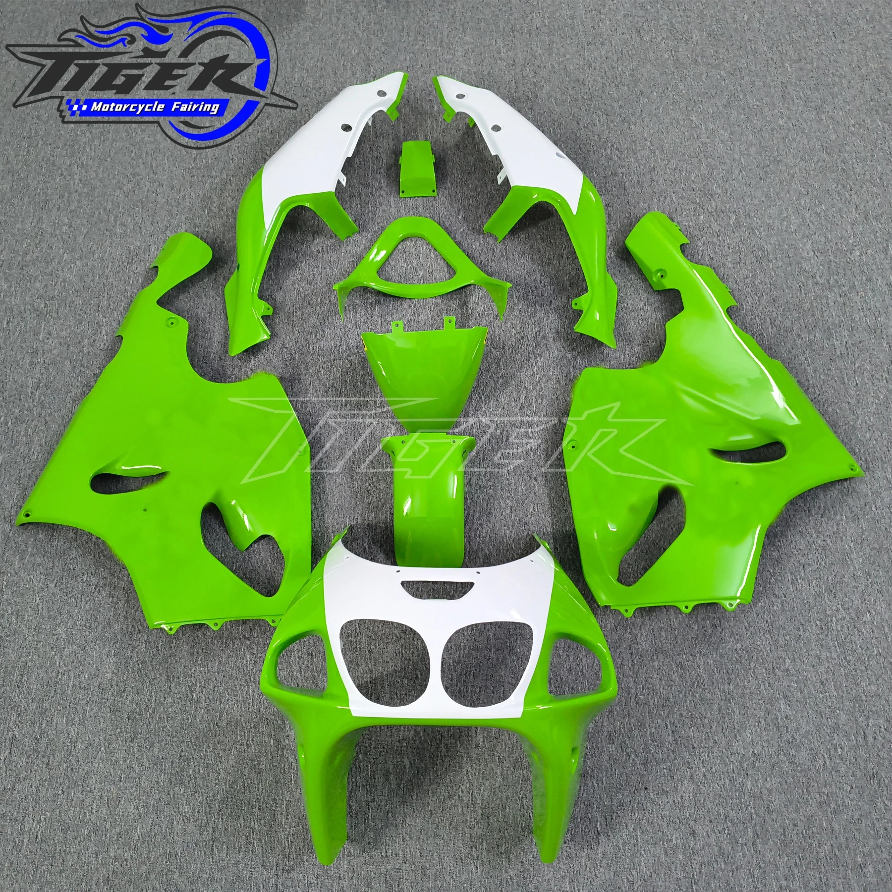 

Motorcycle Fairings Kit for Kawasaki Ninja ZX7R 1997 1998 1999 2000 2001 2003 ZX-7R 97-03 Green White Bodywork Set