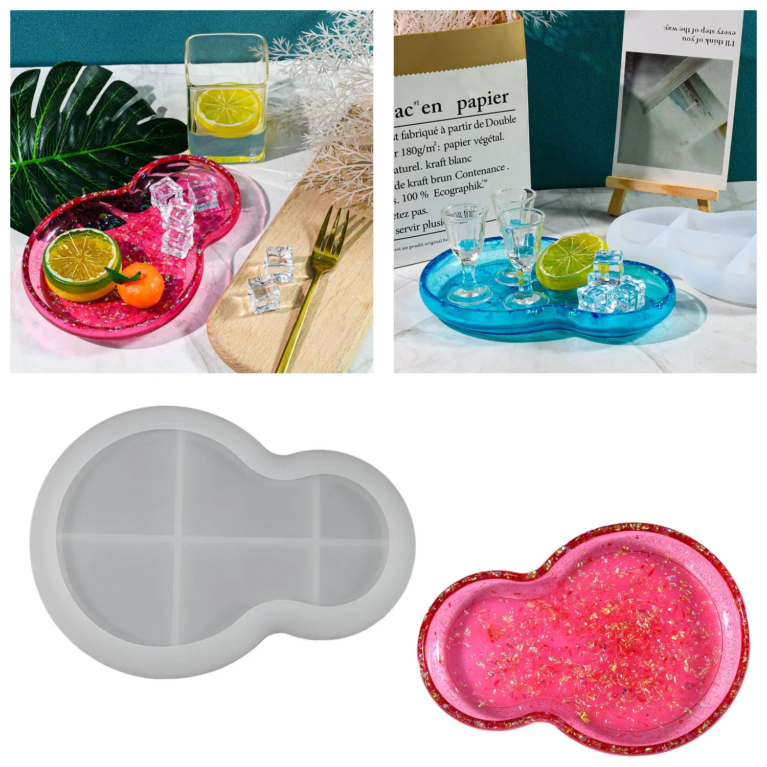Resin Silicone Molds, Creative DIY Gourd-shaped Dish Epoxy Resin Silicone Molds, Ins-style Home Decor Making Tools