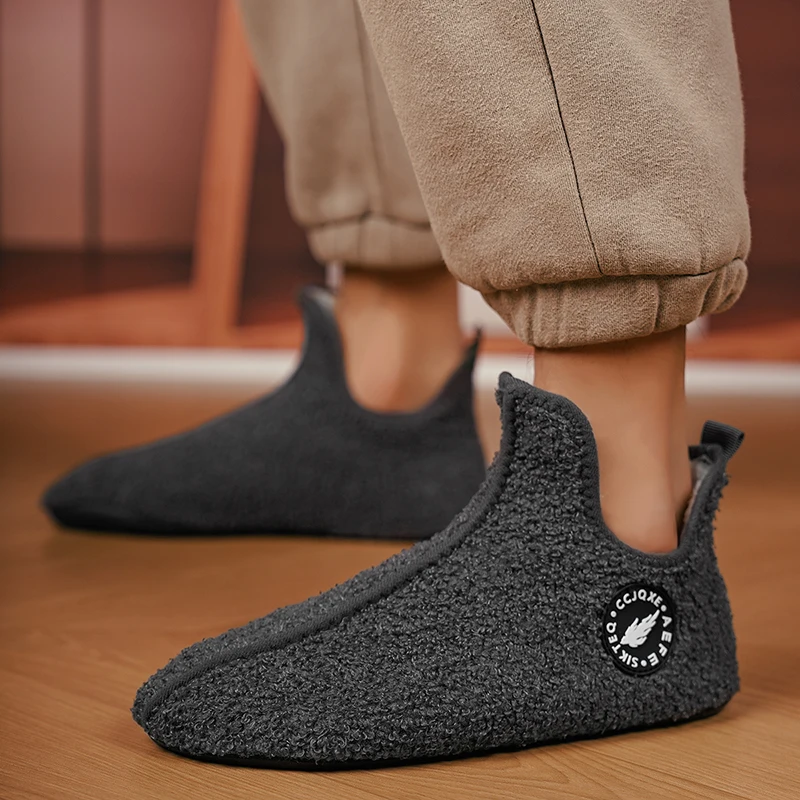 Men's Shoes Winter Slippers Men Couples Slippers Warm Women Men Shoes Thin Bottom Sports Shoes Soft Home Cotton Slippers Men