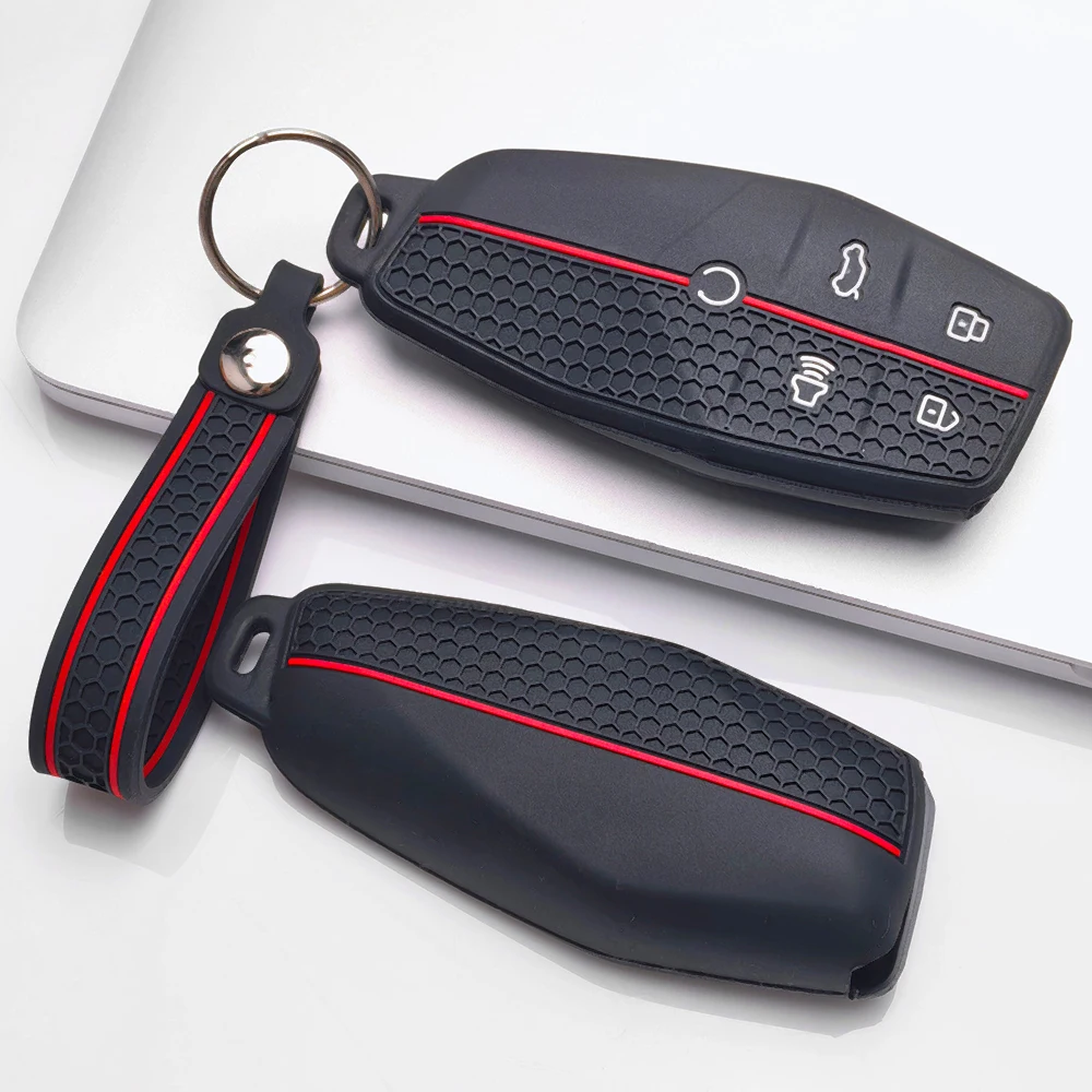 Silicone Key Cover Keychain For MG One For Roewe iMAX8 D7 Shock Absorbing Reliable Protection Lightweight Drop Resistant Premium