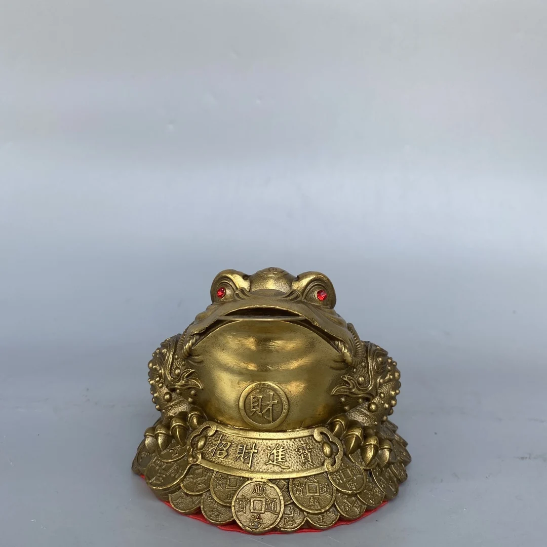 Lucky Totem Metal Animal Bronze Statue The Five Emperors' Money Attracts Wealth, Toad 11 * 11 * 8 * cm, 0.5 kg