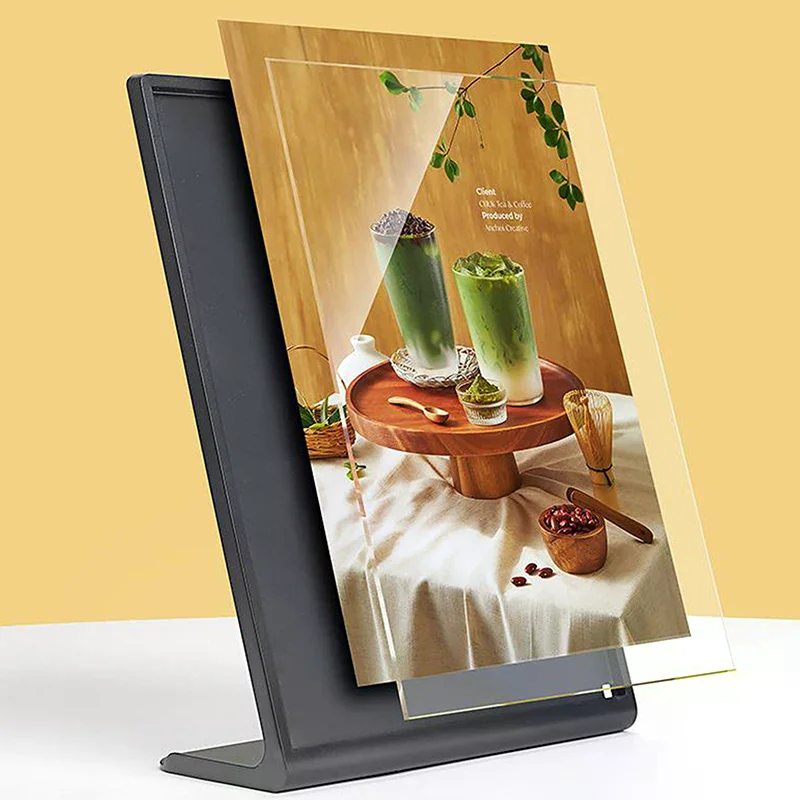 Acrylic Table Card Display Board A4 A5 A6 L-Shaped Table Sign Price Card Billboard Stand Picture Poster Art Display Frame Empty