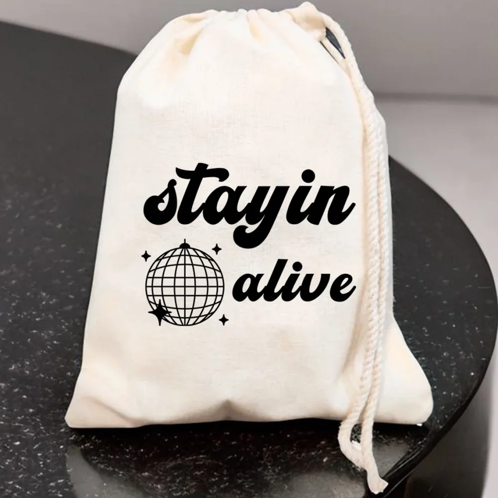 Custom Retro Staying Alive Recovery Kit,Bachelorette Birthday Party Favors, Hen Party Hangover Kit,Disco Bachelorette Party Bag