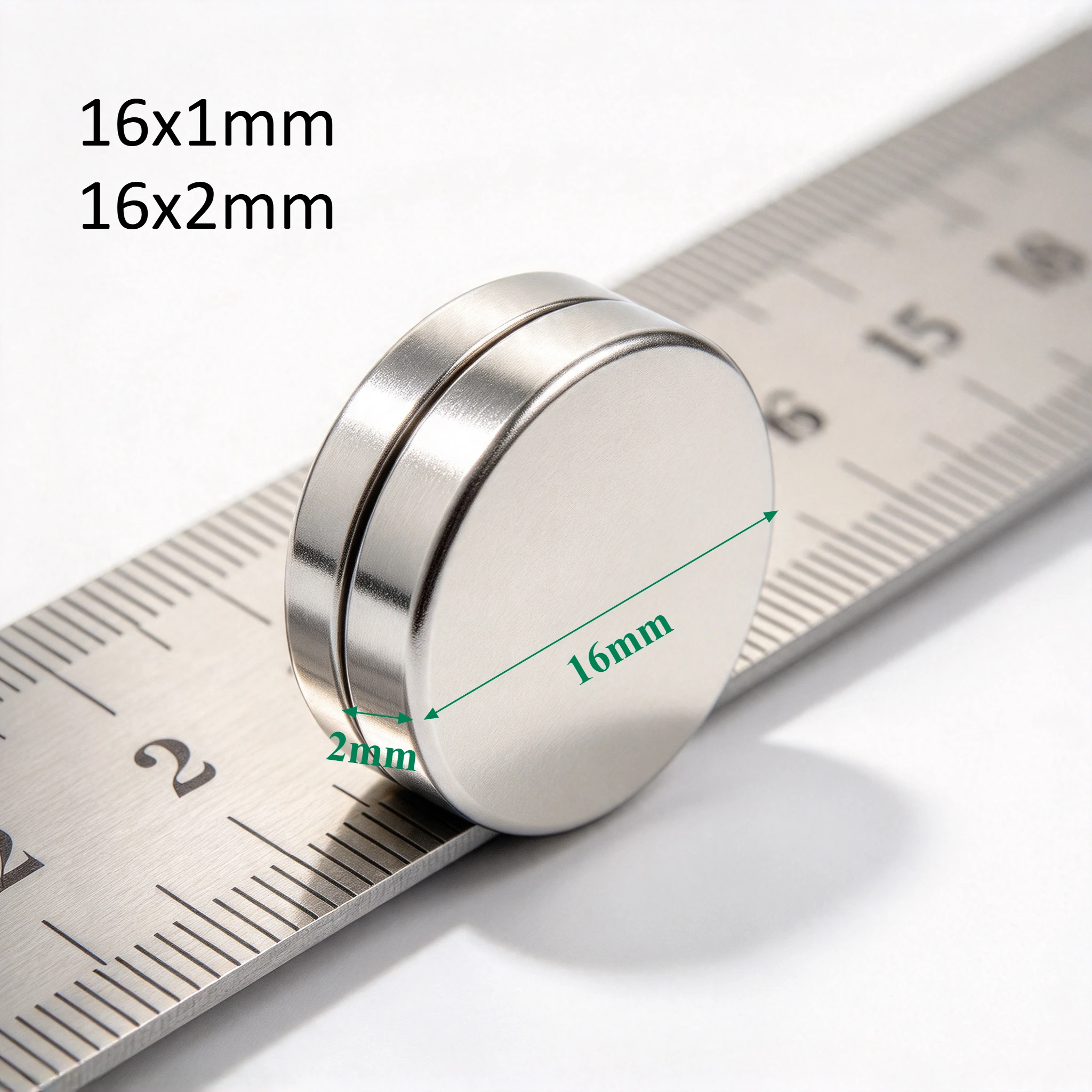 16x1mm 16x2mm Small Round Disc Rare Earth Neodymium Magnet Permanent Strong Magnets for Handmade & Hobby Projects 16*1mm 16*2mm