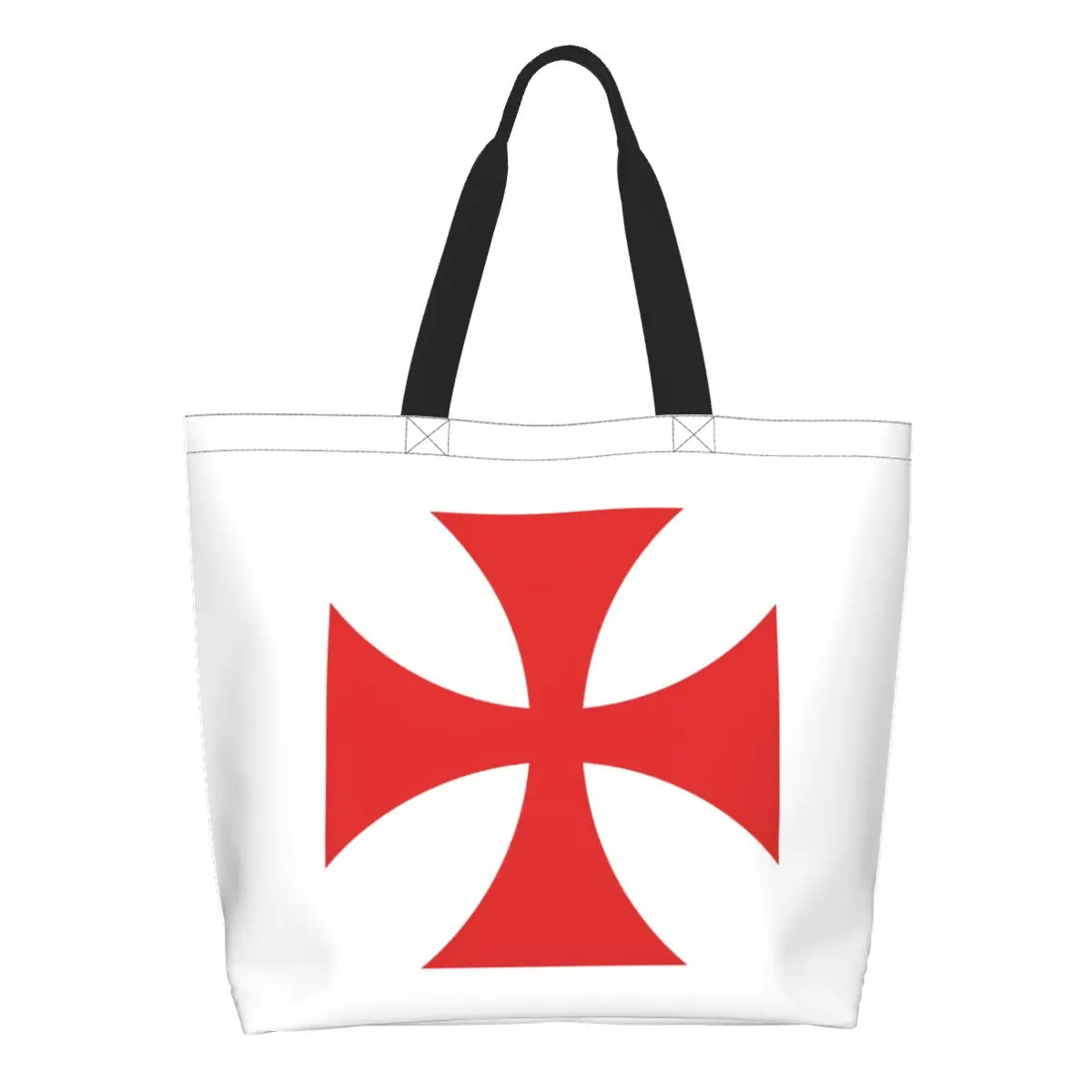 Templar Shield Cross Medieval Warrior Sword Knights Templar Shopping Tote Bag Canvas Shoulder Bags Shopper Grocery Handbag Women