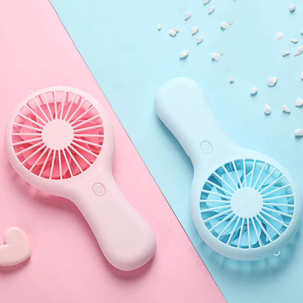 1Pcs Mini Fan Portable Handheld USB Charging Summer Cooling Durable Lightweight Home Office School Pink Handheld Fan