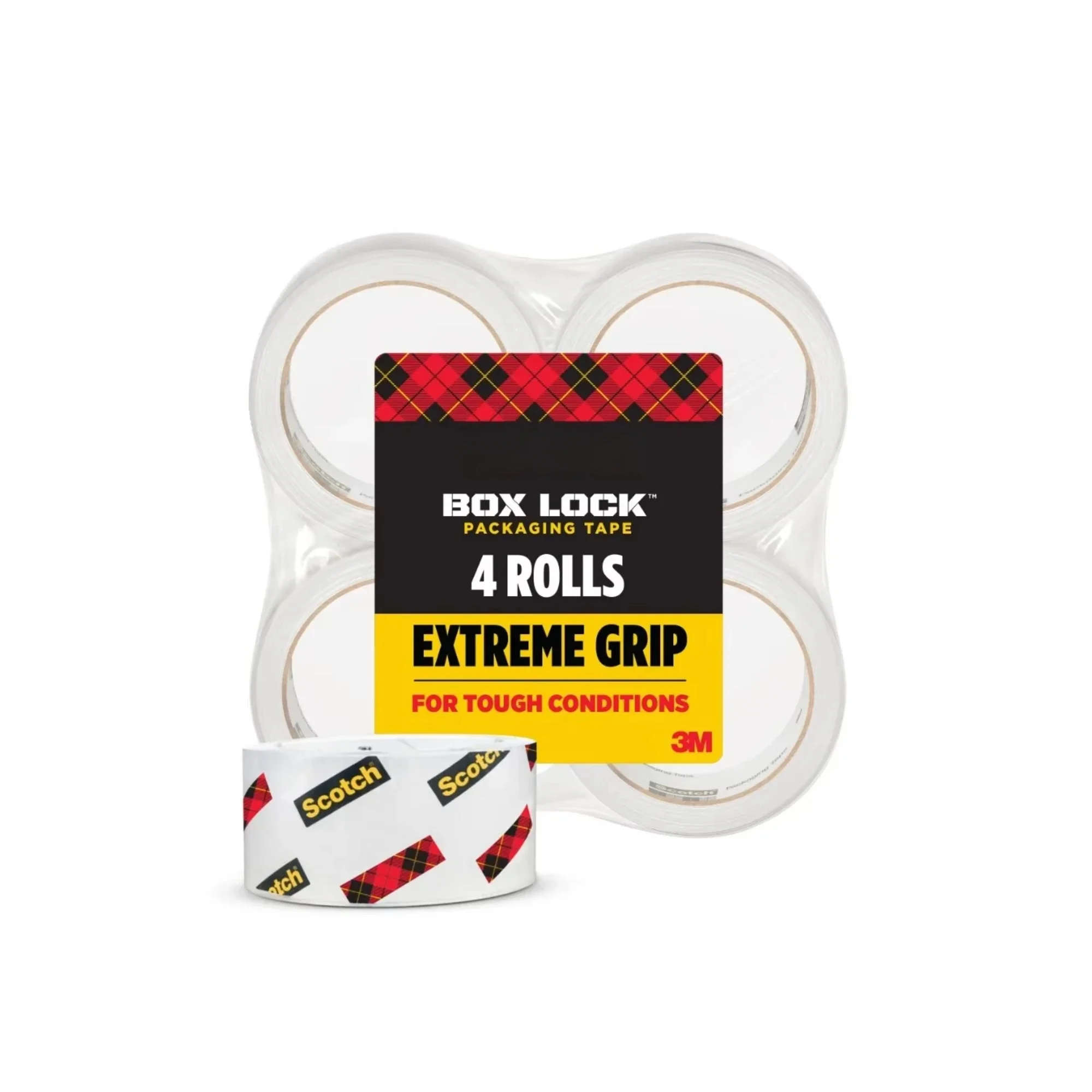 

Packaging Tape, Clear, 1.88 in. x 54.6 yd, 4 Rolls