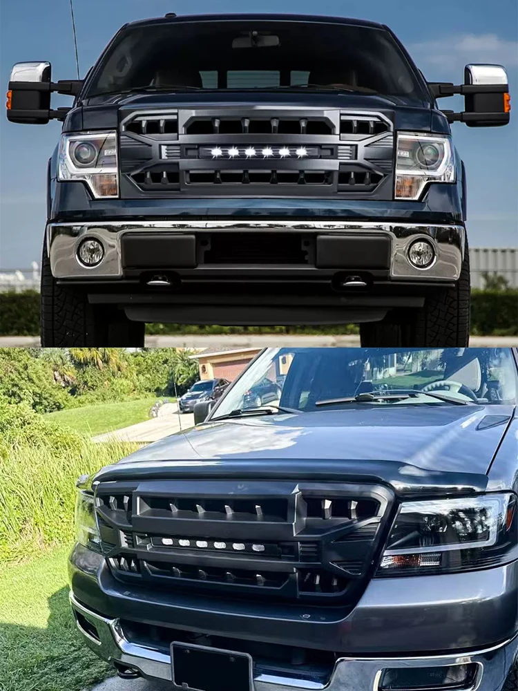 

LED Racing Grills For Ford F-150 F150 2004-2008 2009-2014 Front Bumper Mask Radiator Upper Grill Raptor Style Grills