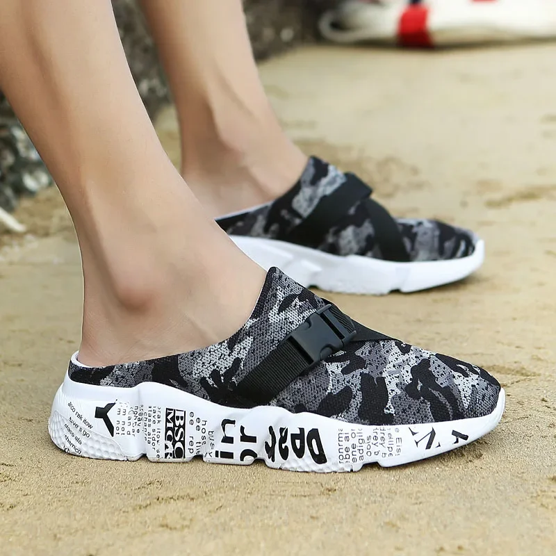 2024 Beach Slip on Shoes Men Big Size Sneakers Comfort Air Mesh Shoes Mens Brands Light Clogs Sneakers Man Summer Outdoor A-032