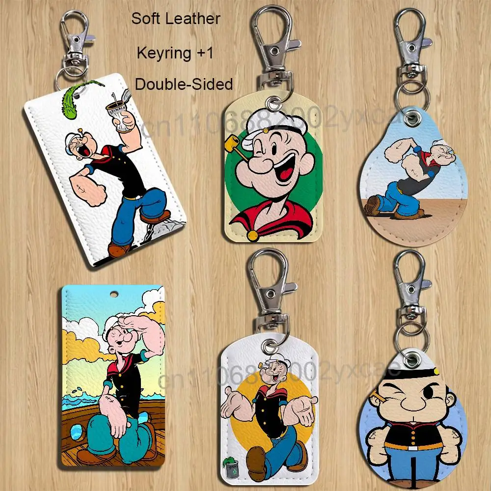 

Eat spinach Popeye the Sailor Cartoon Singer Anime Card Keychain Fashion Pendant Bag ID Door Card Case Bus Card Cute Adult