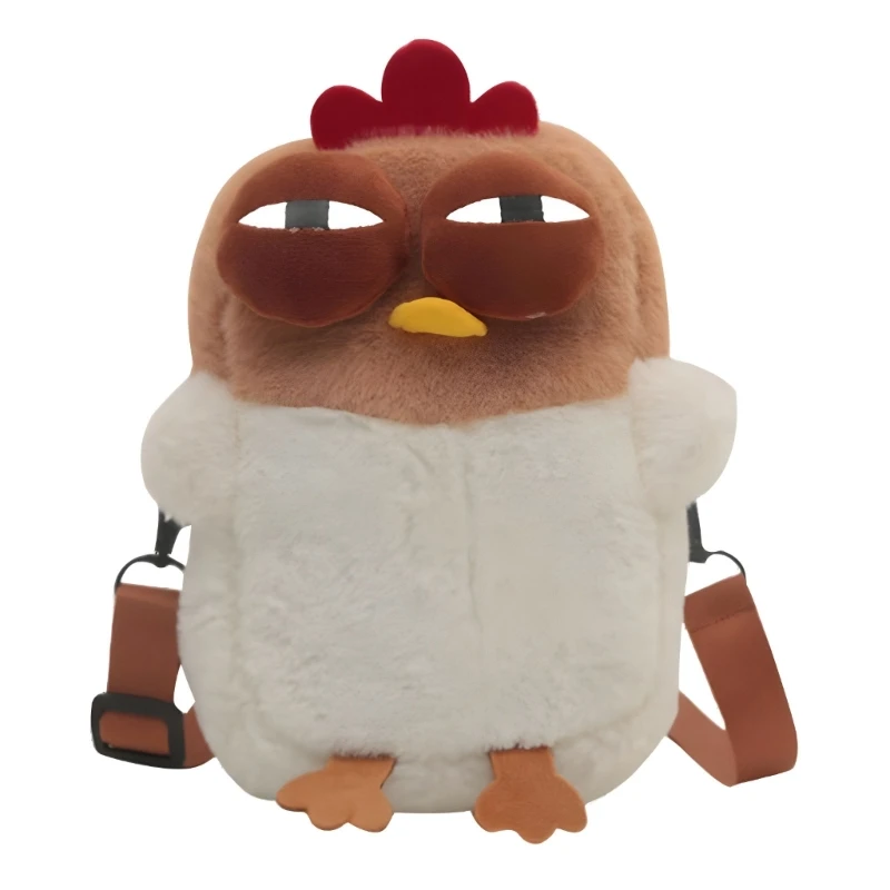 Plush Chicken Pouches Crossbody Purse Coin Wallet Stylish Shoulder Bag for Children's Party Dropship