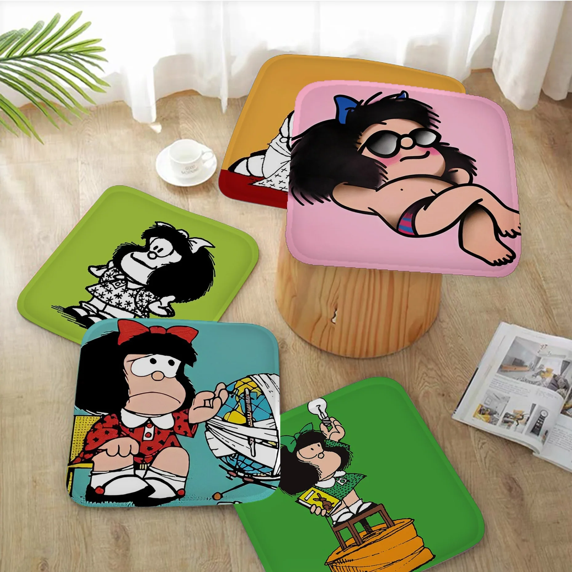 

Mafalda Cushion Mat Nordic Printing Chair Cushion Soft Office Car Seat Comfort Breathable 45x45cm Sofa Cushion