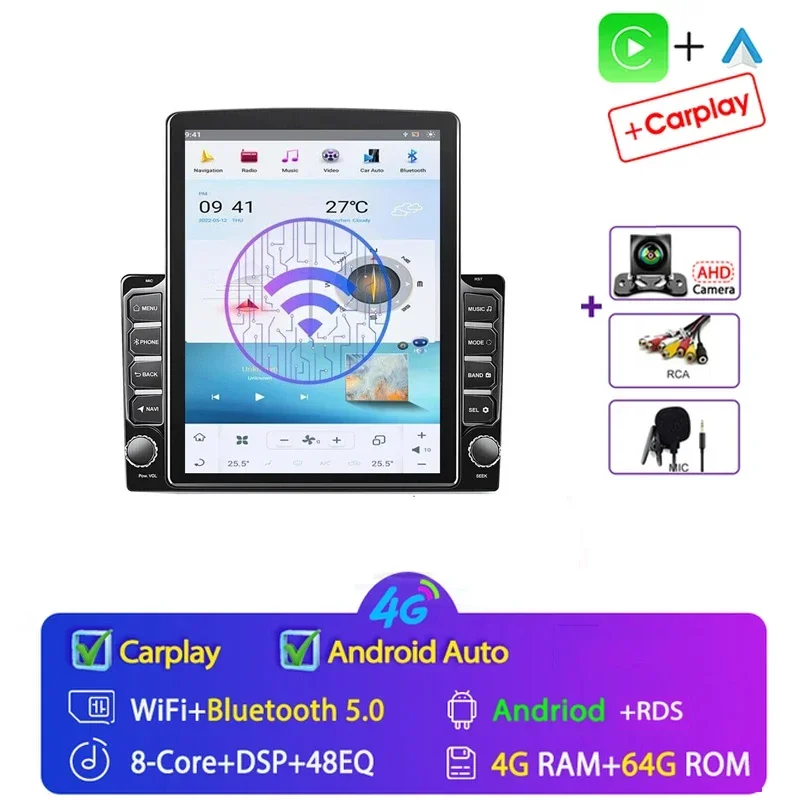 2 Din Android 15 Auto Universele Autoradio multimedia video Speler voor Tesla Type 9.7 inch Stereo Carplay 2din GPS navigatie