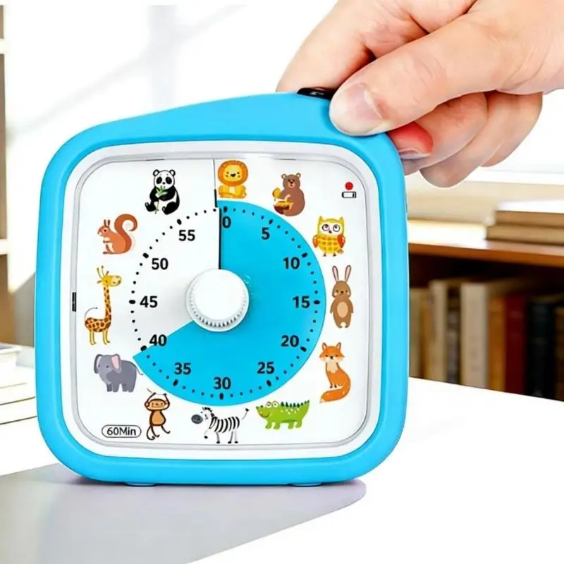 E8BD Childrens Time Management Tool Colorful Cartoon Quiet Study Visual Timer Gift
