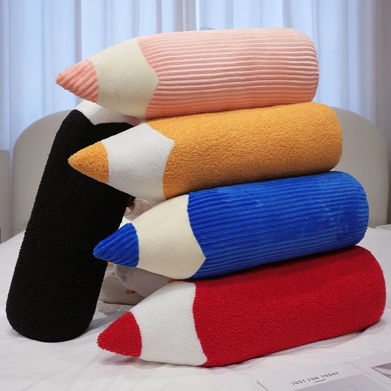 Almohada de felpa en forma de lápiz de 70cm, juguete de simulación suave y divertido, cojín largo de papelería para regalo creativo de cumpleaños y Navidad