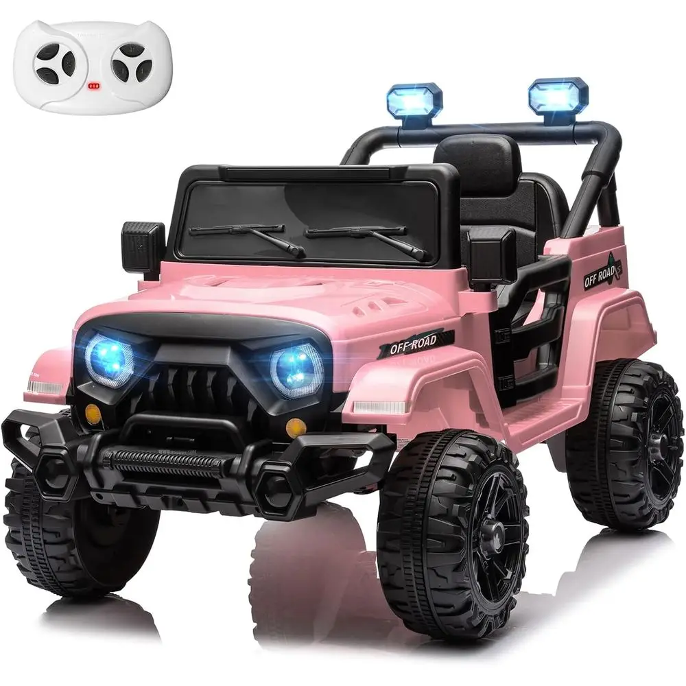 12V Kids Electric Ride on Truck Car Remote Control, Twin 35W Motors 3.5MPH Max Speed, Bluetooth Music Player, 4 Wheels Suspensio