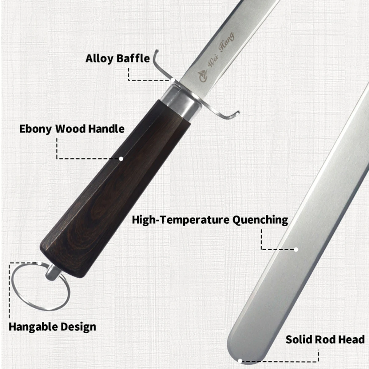 Diamond Sharpening Rod Tungsten Steel Carbon Steel  Kitchen Gadgets Slaughterhouse Butcher Ceramic Household Knife Sharpener