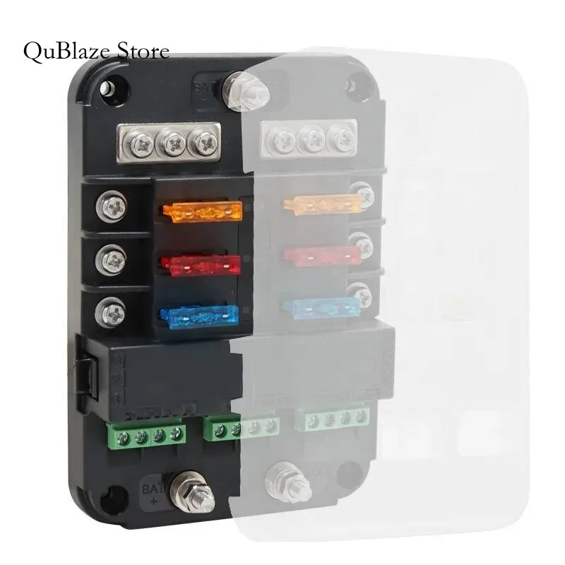 

12V Negative Bus LED Indicator Waterproof Six Way Block Acc Interface Fuse Box With Relay