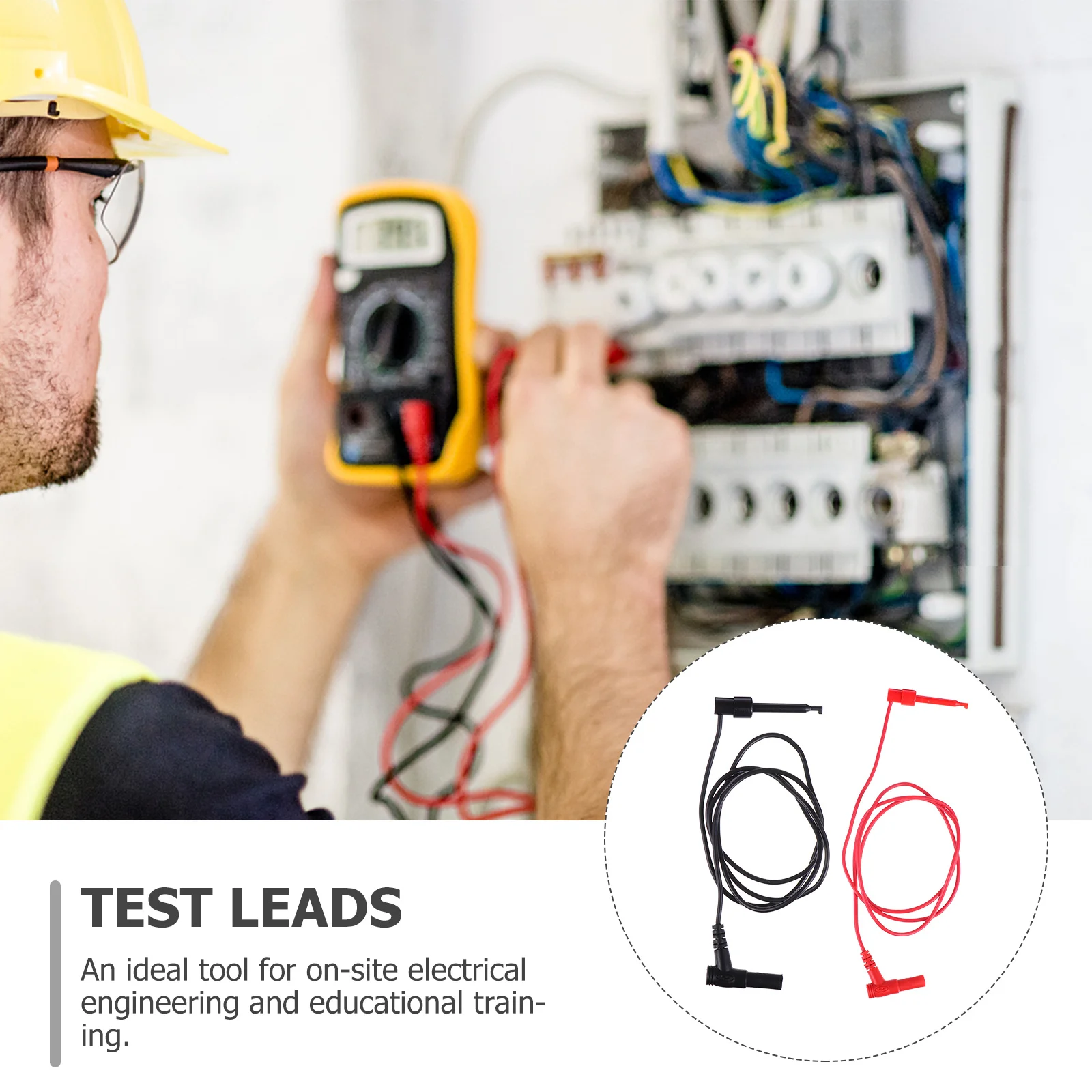 

2Pcs Multimeter Test Lead Electrical Test Probe Kit Heat Resistant Silicone Insulated Comfort Grip Leads for Voltage