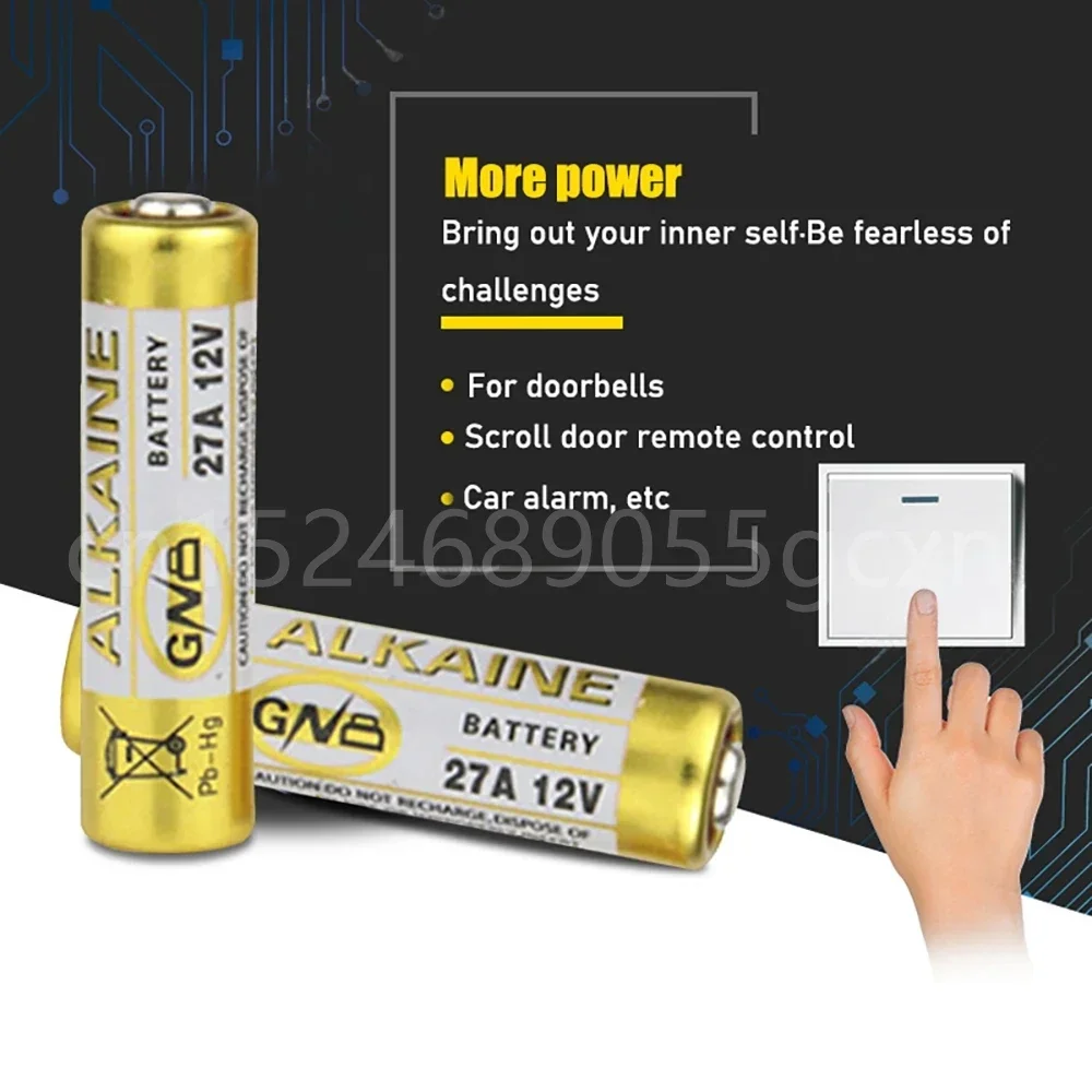 10 buah A27 27A 12V baterai Alkaline G27A MN27 MS27 GP27A L828 V27GA ALK27A A27BP K27A VR27 R27A untuk bel pintu Alarm kendali jarak jauh