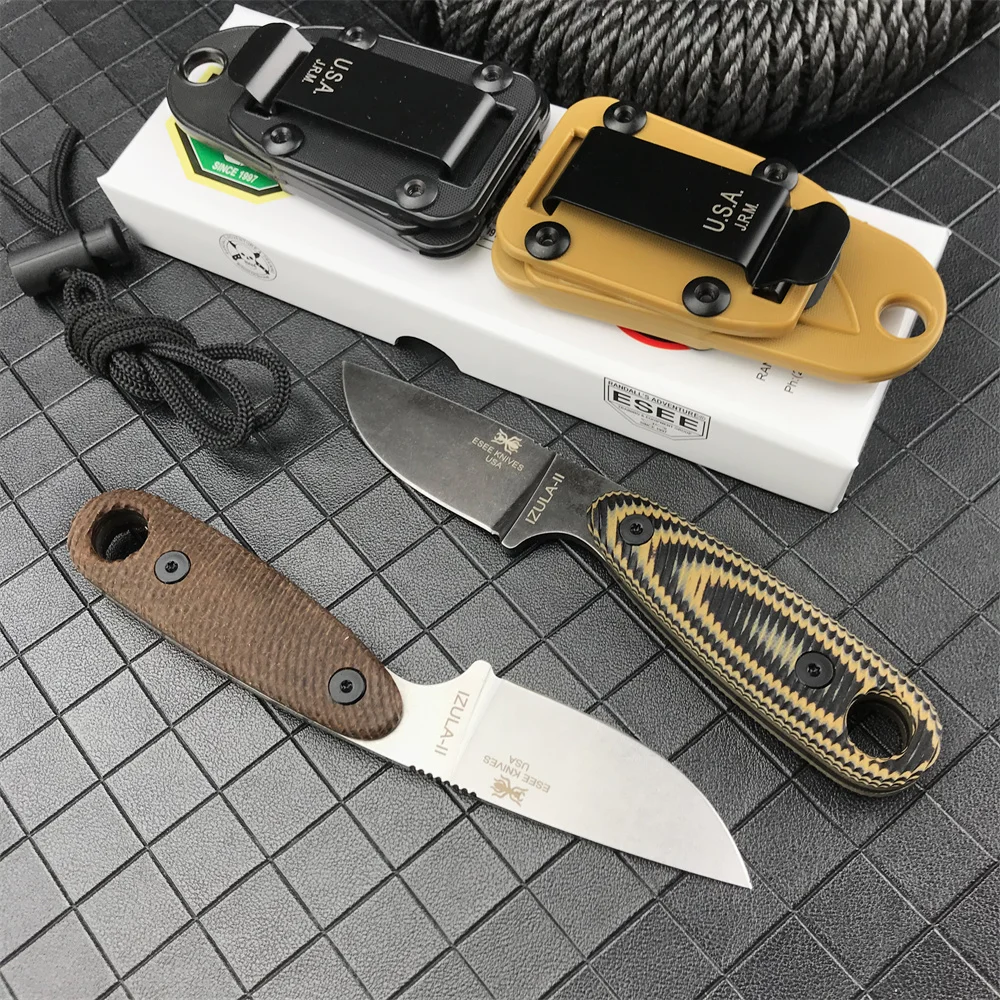 

Izula Jungle Survival Fixed Blade Straight Knife D2 Blade G10 Handle Camping Hunting Self-defense Multitools Hand Knives EDC