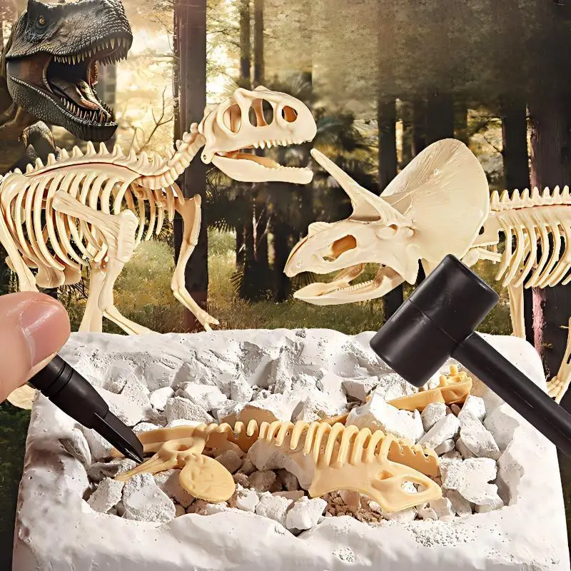 Dinosaur Fossil Dig Kit – Excavate & Assemble Dinosaur Skeletons| 3D Dino Bones Puzzles| Jurassic Paleontology Toy