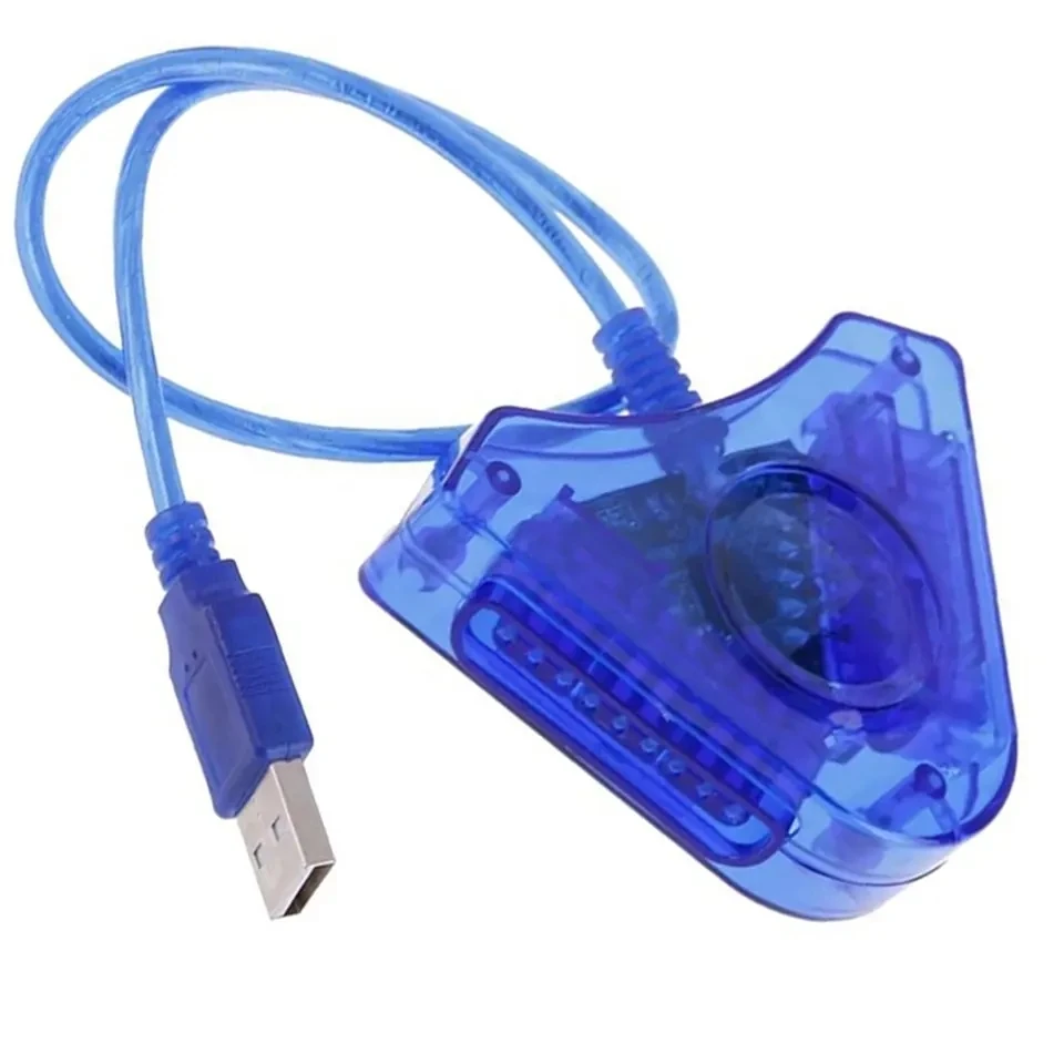 Adattatore USB per gamepad a doppia porta per controller PS2 Convertitore cavo adattatore USB per PC con driver CD