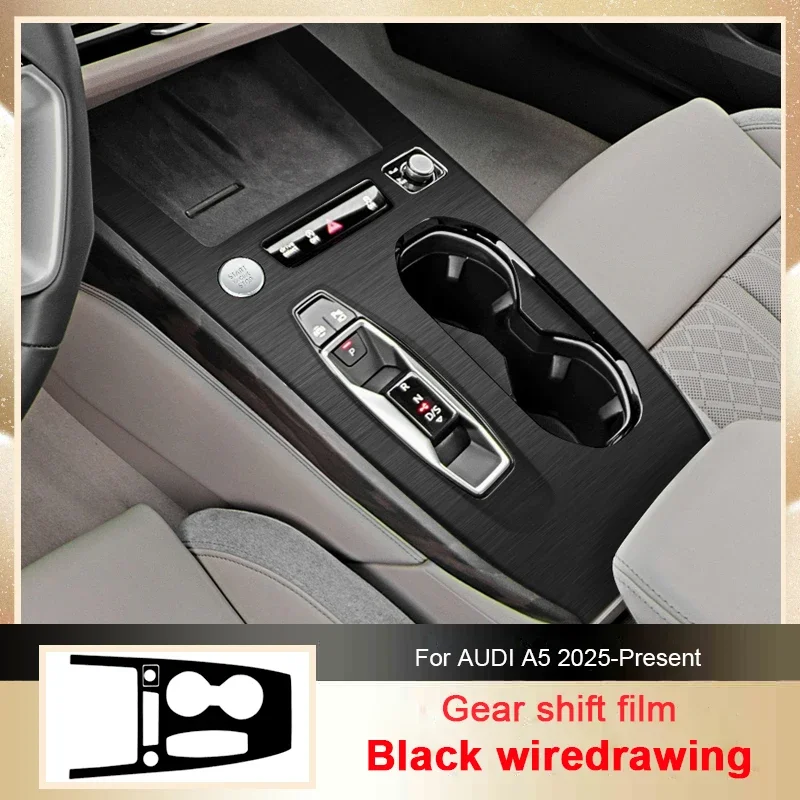 

For AUDI A5 2025-Present LHD Car Carbon Interior Sticker Auto Window Lifting Panel Decal Gear Door Protective Film Accessory