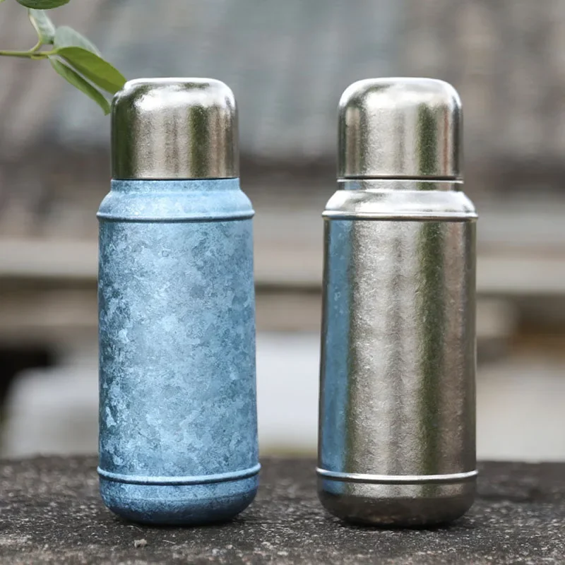 450ml Pure Titanium Thermal Water Bottle With Bouncing Lid and Tea Filter,Double-layer Vacuum Drinking Set,Sports THERMOS CUP