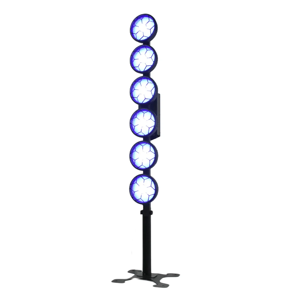 NEW 2PCS 6 * 50W monochrome COB+288 * 0.5W RGB iridescent background retro COB Stage light Wash DMX flicker horse racing effect