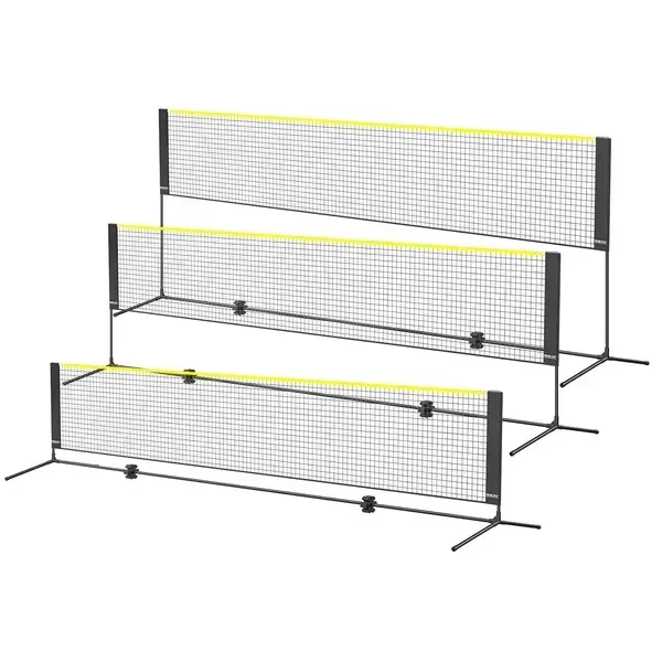 

Badminton Net, Height Adjustable Volleyball Net, 14ft Wide Foldable Pickleball Net, Portable Easy