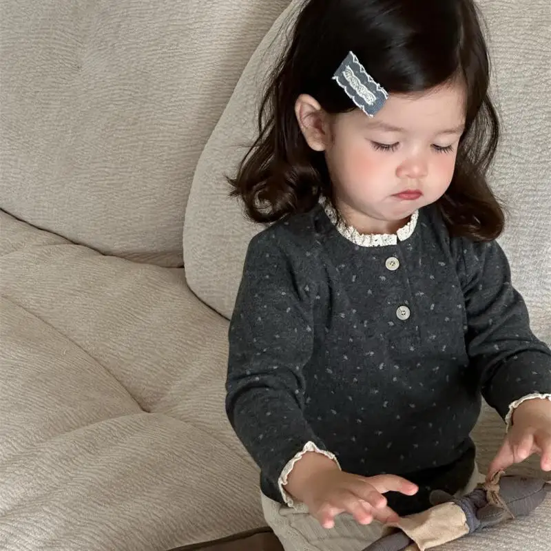 

Новинка осени 2024, рубашки с цветочным принтом для маленьких девочек, детские футболки с длинными рукавами для девочек, топы с круглым вырезом для младенцев, хлопковые рубашки для малышей