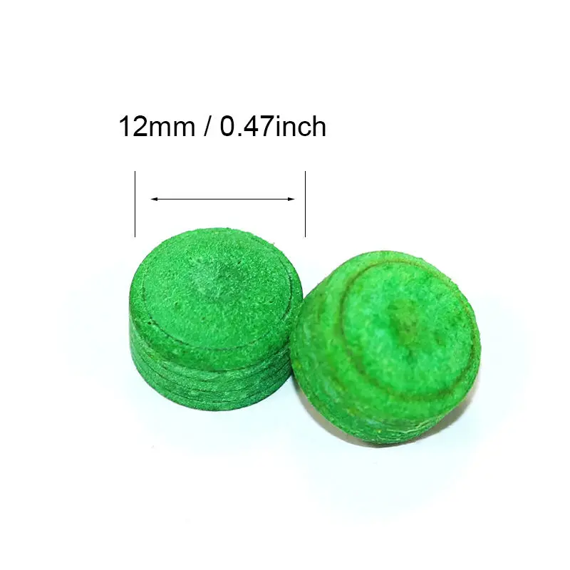 

Набор из 10 зеленых многослойных кожаных наконечников для бильярдных киев премиум-класса, 12/14 мм