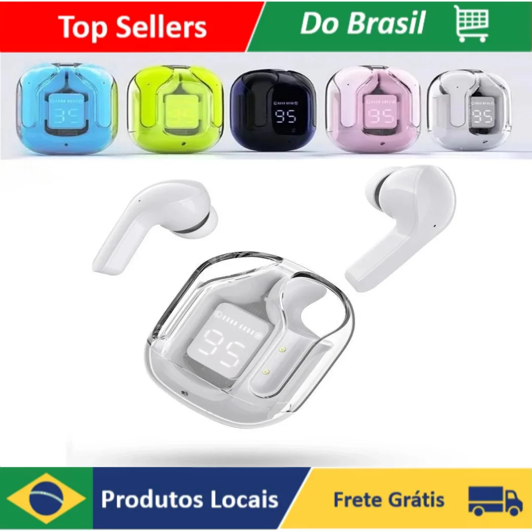 Fone de Ouvido TWS Bluetooth com Toque, Som HiFi 9D Estéreo, Redução de Ruído e Resistente à Água