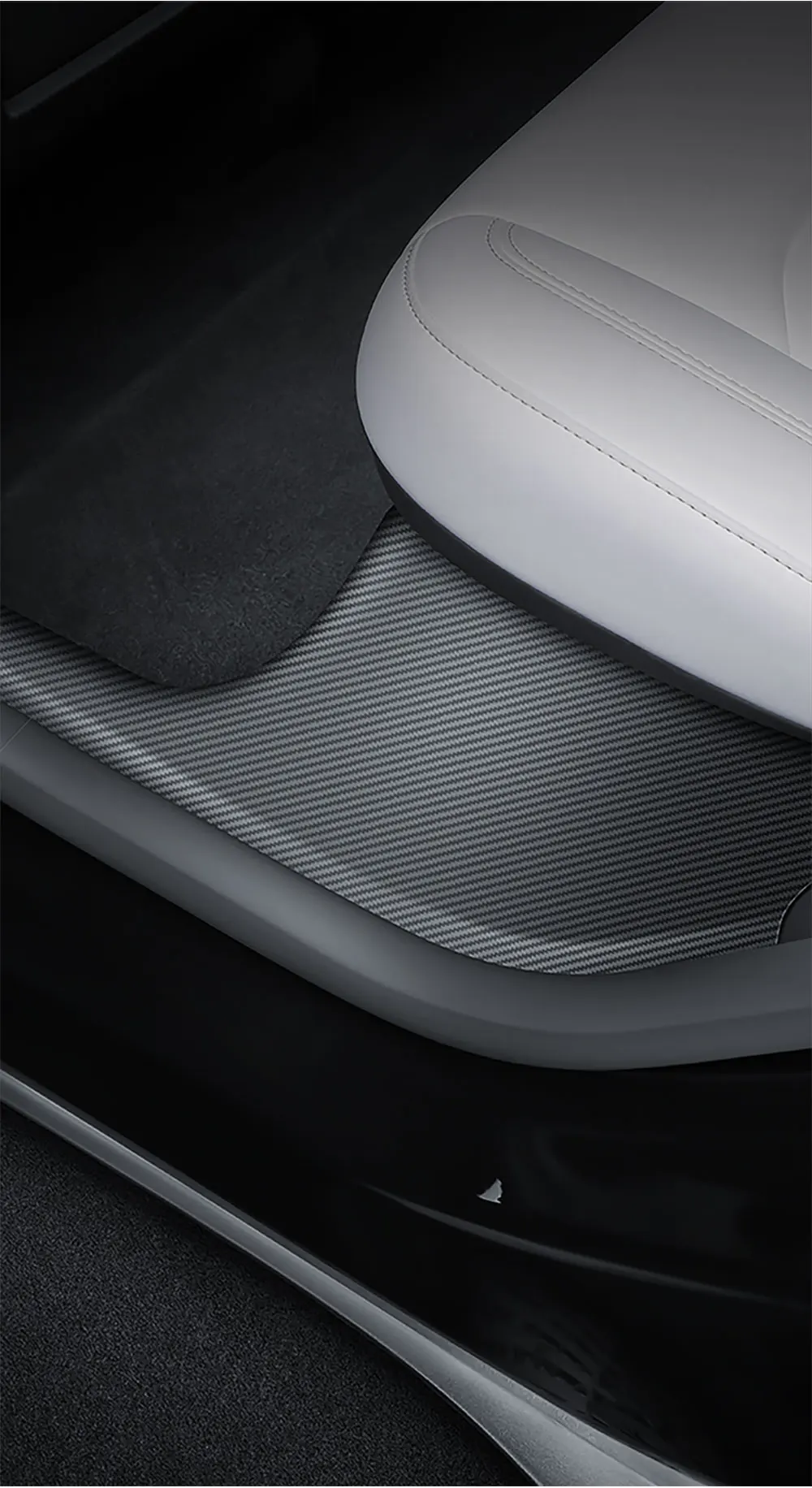 YZ für Tesla Model 3Y Highland Juniper 2021–2025, hintere Einstiegsleiste, Schutzleiste, Sitz, Anti-Kick-Pad, Eckenschutz, Zubehör – Detail 3