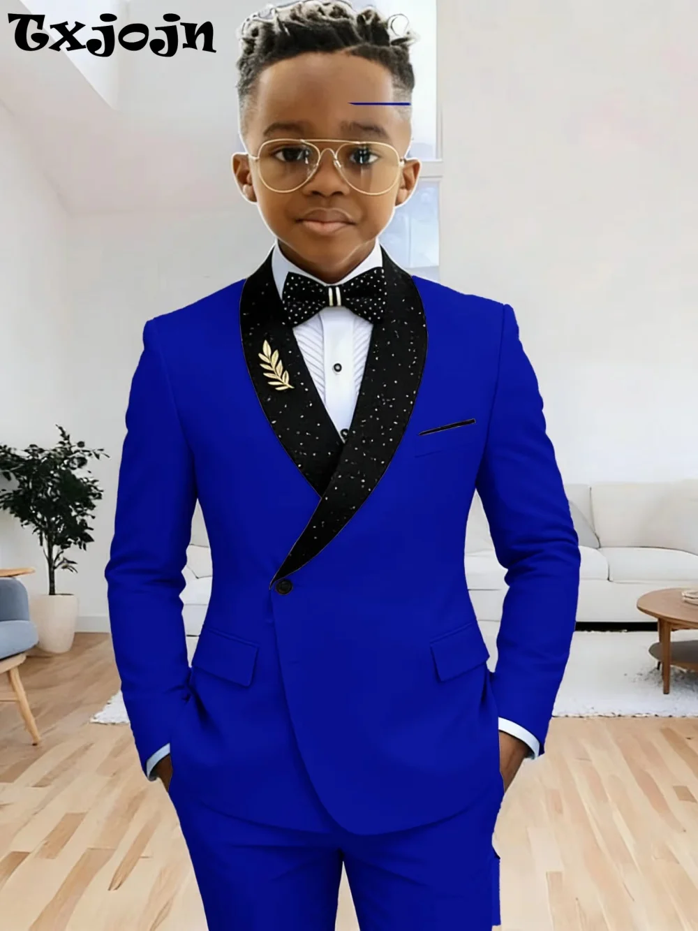 High Quality Boys Beaded Suits 2 Pieces Jacket Pants Stage Performance Wear Classic Elegant Kids Suit Set For Wedding 2-20T