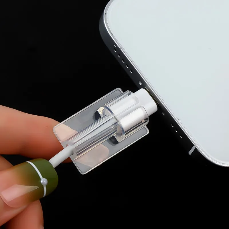 Transparent Charger Cable Protector for IPhone Mobile Phone Cord Protective Cover Mini Data Charge Cable Saver Wire Chompers