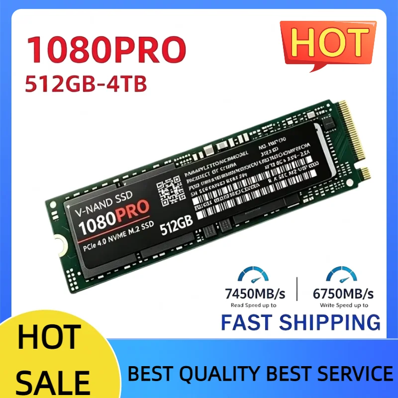 2026 New Upgrade Solid State Drive 1080Pro 512GB 1TB 2TB 4TB NVMe PCIe 4.0 M.2 2280 7400MB/s Read for Gaming PC Workstation
