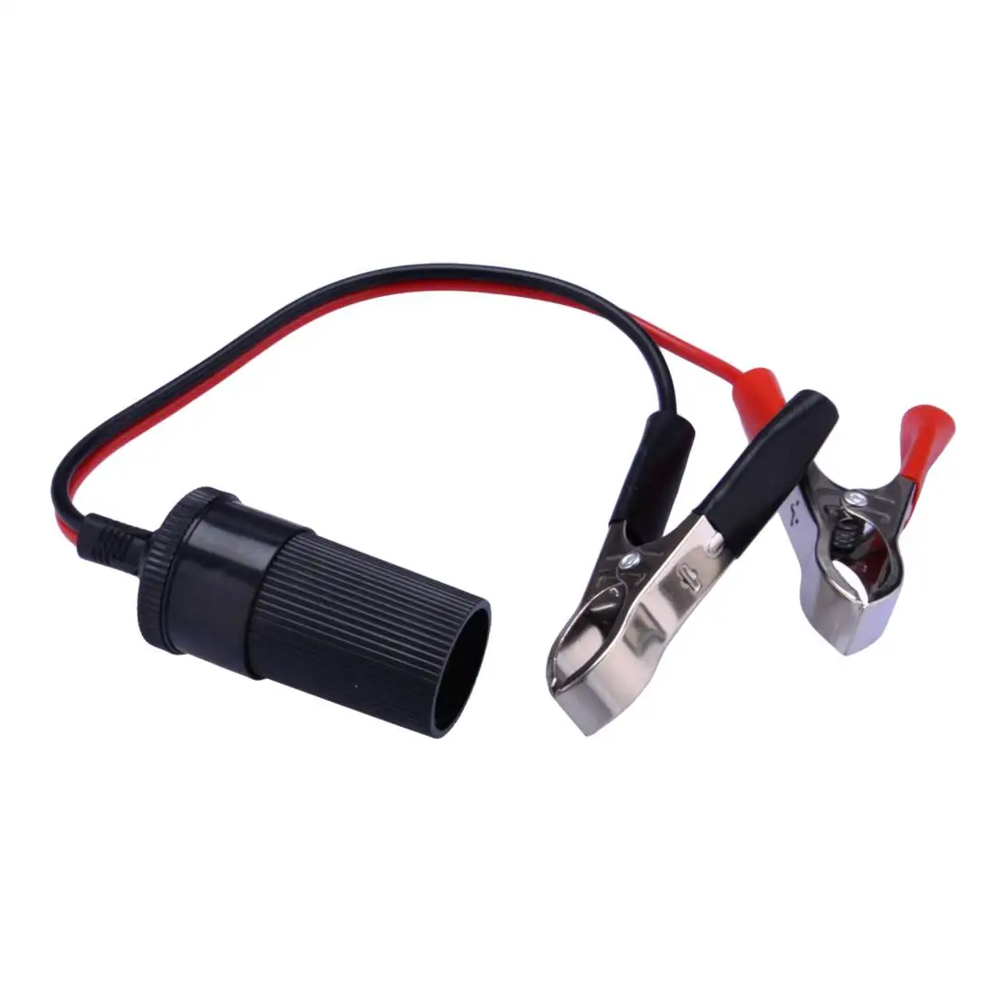 12V Car Auto Cigarette Lighter Outlet Adapter Socket Female Cable with Battery Alligator Clamp Clip Universal