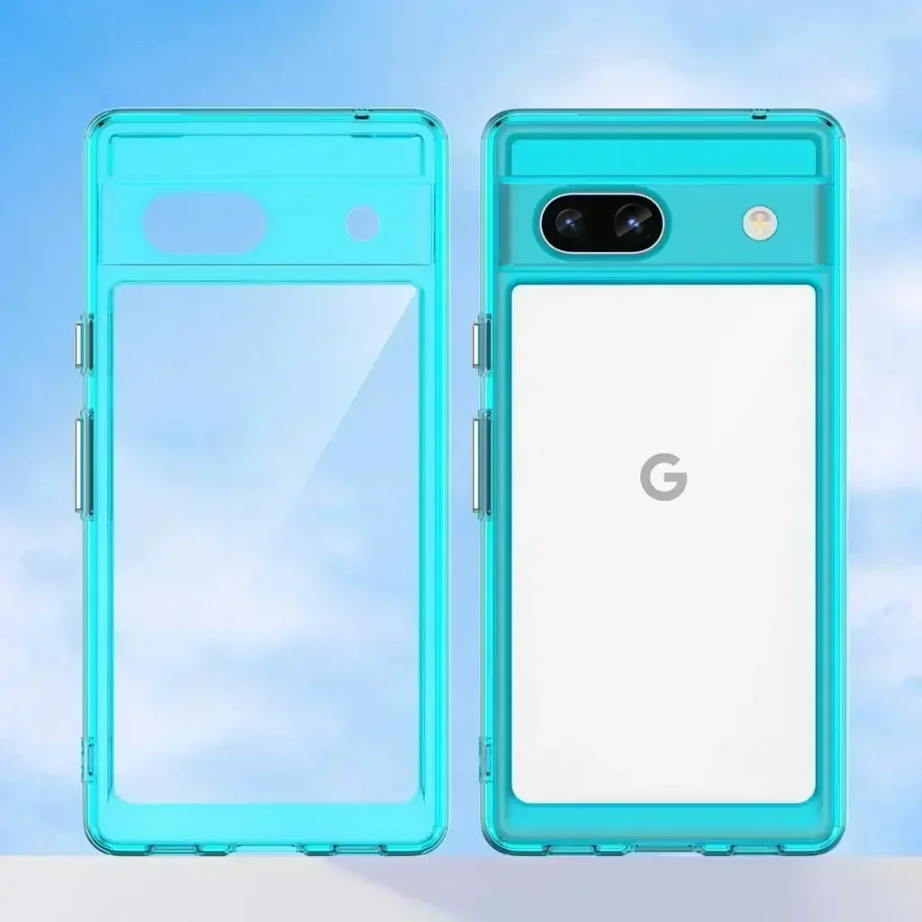 Candy Color Case For Google Pixel 7A 6A 8 7 Pro ShockProof Transparent Wrap Frame Matte Touch Silicone Back Case Cover Funda