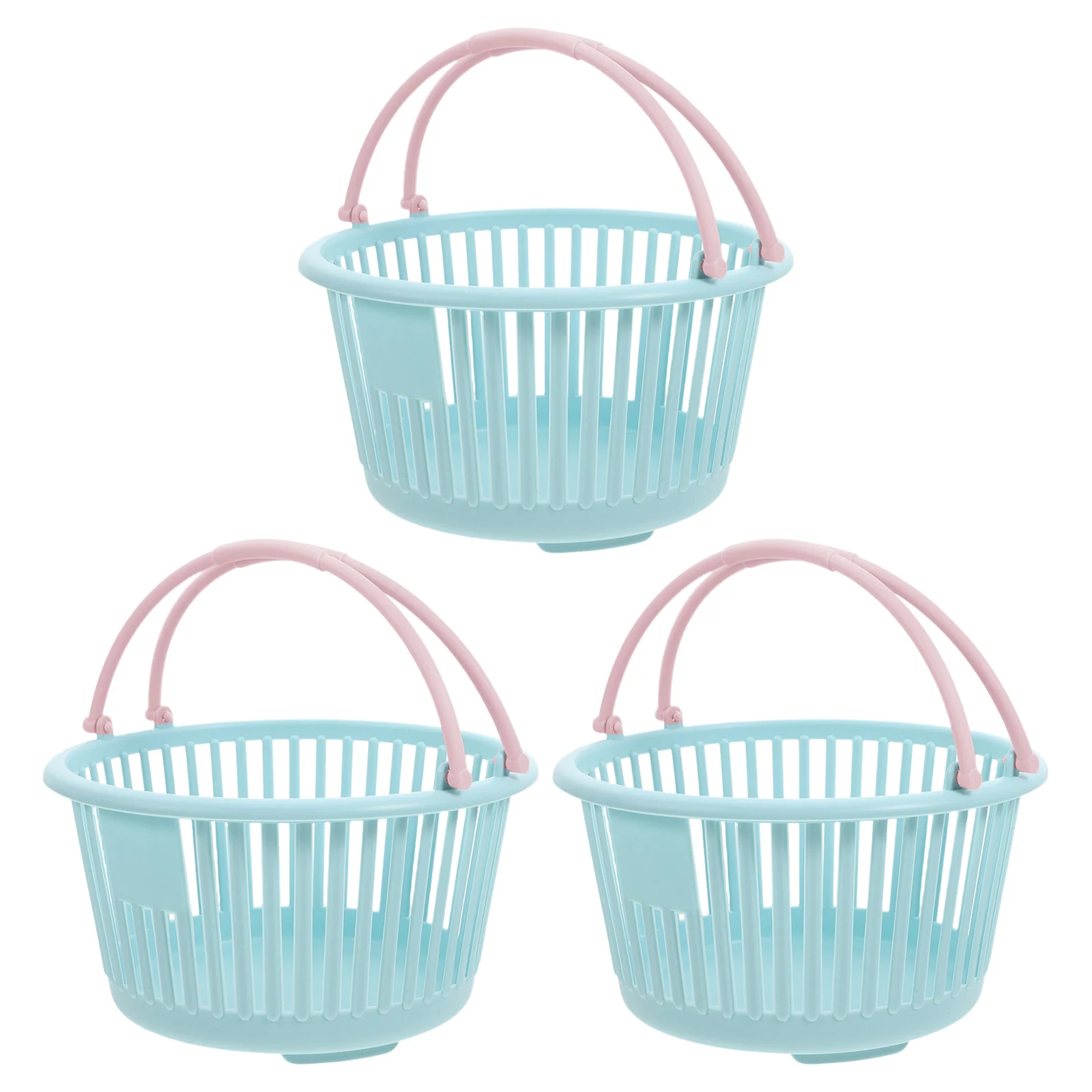 

3pcs Mini Shopping Baskets Fruit Picking Strawberry Cherry Storage Organizer Plastic Berry Bowls Kids Toy Grocery Basket