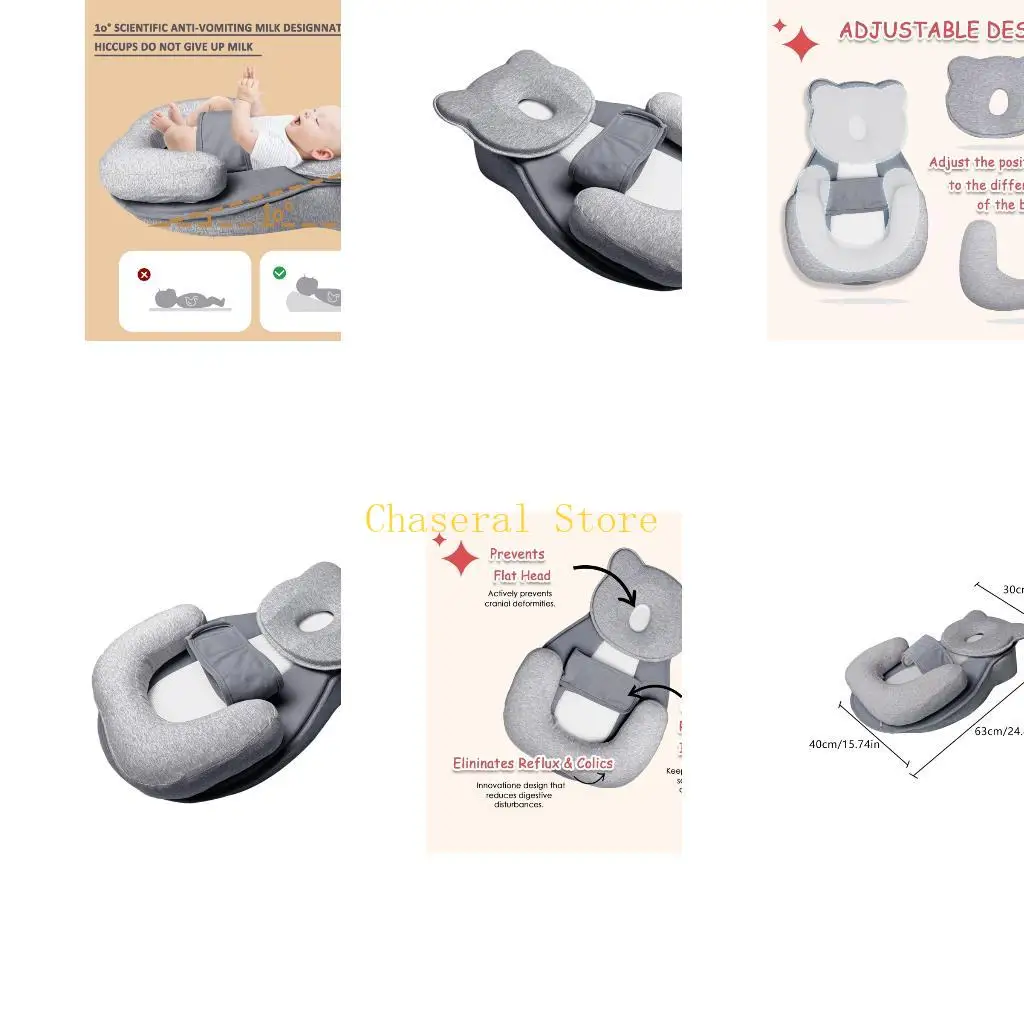 

Подушка для кормления новорожденных E7CE с защитой от рефлюкса имеет безопасную съемную структуру поддержки
