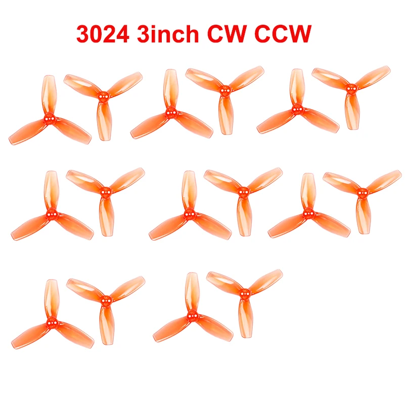 

16 пар (16CW + 16CCW) GEMFAN 2609 3024 3-лопастной пропеллер 3-дюймовая опора для F9A-B RC летающий мяч/футбольные дроны FPV 3-дюймовая зубочистка