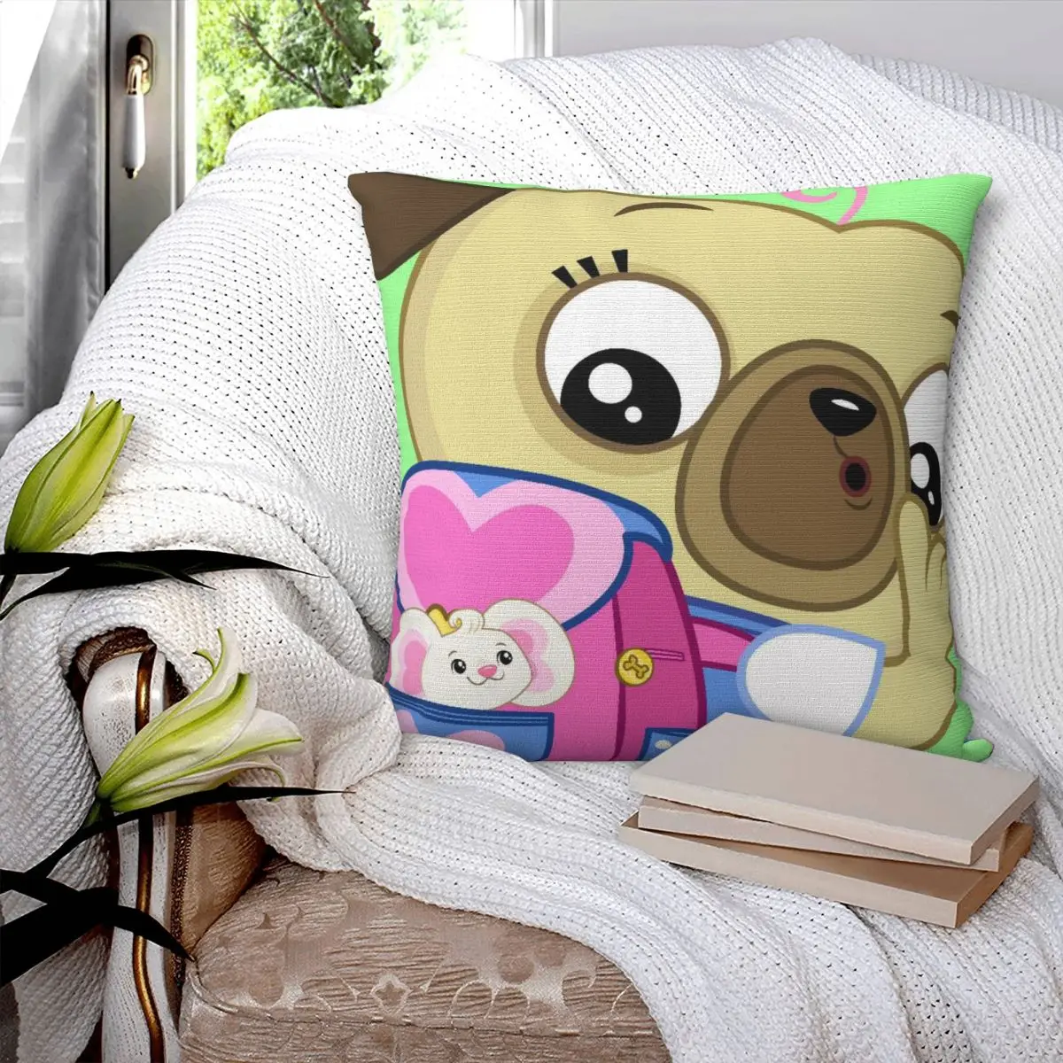 Cartoon Anime Chip And Potato Square Pillowcase Cushion Cover Pillow Case Throw Pillow Cover for Home Bedroom Car
