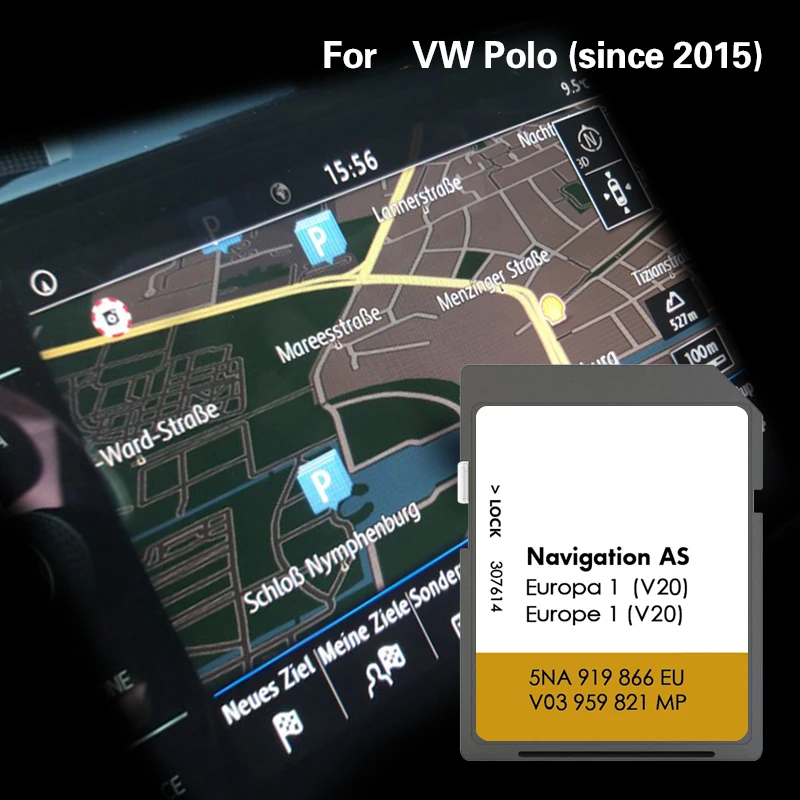 Для VW POLO с 2015 года, карта 32 ГБ, карта памяти Navi SD, ЕС, Великобритания, Норвегия, Италия, автомобильная спутниковая навигация